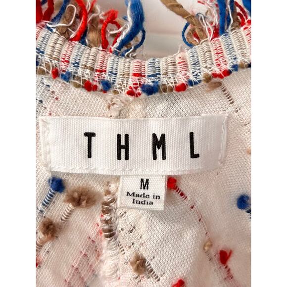 Anthropologie Thml Women's Fringe Handkerchief Hem Tank Top Multicolor SZ Medium - Picture 4 of 11